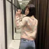 H.SA Women Spring and Pullovers Cute Plaid Jumpers Pink Yellow Kawaii Girls Chic Sweater Knitted Tops 210417