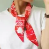 Высококачественная женщина мода дизайна связанные сумки шарф женские маленькие лук ленты ленты платка шелковые шарфы обернут