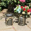 Vintage rétro Shabby Iron Milk Jug Garden Placing Flower décor Affichage des plants de support en vase succulent de placage