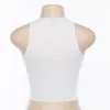 Kadınlar Güzel Kırpma Tank Tops Cupid Nakış 2019 Yeni Beyaz Sleevelshort Kadın Seksi Sevimli Rahat Parti Örme Üst Tee X0507