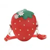 Cute PU Leather Girls Mini Fruit Coin Purse Kawaii Little Girl Strawberry Crossbody Bags Baby Accessories Kids Wallet Gift