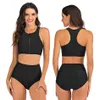 Esportes de biquíni de cintura alta feminino de roupas de banho sexy top swals size maiô nadar de traje de banho biquíni com shorts 210407