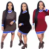 Outono inverno mulheres vestidos de manga longa vestido de uma peça bodycon mini saias casuais letras impressão minissaia magro embalado hip saias itens por atacado 6725