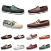 mannen casual schoenen loafers lederen outdoor sneakers bodem low cut heren klassieke drievoudige zwarte witte gr