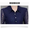 Women clothing fashion plus size women's shirts Long Sleeve Sashes Lace blouse hollow out lace blusas 910i5 210420