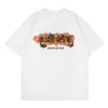 Printed Flame Earth Hip Hop Tshirt Drop Shoulder Oversized Men's T-shirt Cotton Tee Shirts 210603