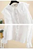 Camisas de mujer Otoño Encaje Muñeca Cuello Manga larga Camisa casual Señoras Blusa femenina Tops Blusas A3962 210428