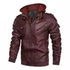 Men's Jackets 2021 Autumn And Winter Leather Casual Vintage Hooded Plus Velvet Thick Fake Two Clothing Size