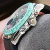 メンズウォッチ自動輸入機械ムーブメント腕時計サファイア腕時計ファッションステンレス鋼ゴムストラップグリーンウォッチ40mm