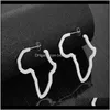 Hoop Hie Bijoux Drop Delivery 2021 Respectueux de l'environnement Mode Carte africaine Or Boucles d'oreilles en acier inoxydable de haute qualité Classique pour les femmes