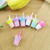 10 pièces boisson résine breloques coloré Milkshake bouteille en plastique pendentifs pour bijoux bricolage à la main boucles d'oreilles Bracelet collier décor