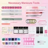 Set With Gel Polish UV LED Drying Lamp Semi-Permanent Varnish Stickers Nail Art Design Tool Manicure Kit