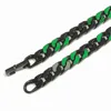 jewelry luxury high quality designer Ins hip hop fashion simple black chain green baking paint personalized trend Cuban Bracelet5543262