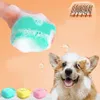 Dispenser di shampoo per toelettatura per animali domestici Spazzola per massaggi da bagno per cani Pettine Spazzola per doccia da bagno per cani Guanti per la pulizia di gatti Soft Multibrush