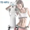 Högkvalitativ 7D HIFU multifunktionell skönhetsutrustning Ultrasonido Corporal Machine med 7 patroner för hudlyftande fettförlust