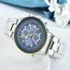 Luxe Japan Merk Quartz Horloges heren Angel World Chronograaf WristWat Business Casual Stalen lederen band horloge klok 220310