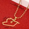 Stainless Steel Trendy Syria Map Pendant Necklaces Outline Syrians Map Heart Chain Jewelry