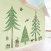 Large Fresh Christmas Tree Wall Stickers Self-Adhesive Paper Bedroom Home Decor Living Room Background Wall Porch Decoration 211124