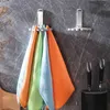 Bathroom Towel Rack Kitchen Self-adhesive Clip Hanger Wall-mounted Storage Accessories 210423