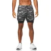 2021 15Color Camo Corrida Corrida Homens 2 em 1 Deck Deck Quick Seco Ginásio Fitness Jogging Treino Calças Curtas M-5XL DK001