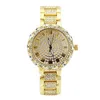 Relógios femininos Women Golden Watch for Lady Luxury Designer Brand Crystal Diamond Bracelet Bracelet Wristwatch Watch Relogio feminino268a