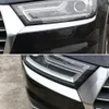 Pour Q7 4M 2016-2019 accessoires de voiture garniture de phare avant cadre autocollant couverture décoration extérieure argent Chrome Moulding6659846