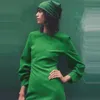 Kadınlar Stil Pileli Dekorasyon Dekor Renk Midi Seksi Bodysuit Uzun Etek Küçük Tasarım Şık Bohem Elbise 210422
