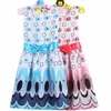 PaacoCock Polyester Cool Filles Robe Silky Summer Enfants Robes Fashion Summer Sans Manches Bébé Bébé Fille Vêtements 210413