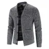 Suéter dos homens 2021 Camisola Botão de Inverno de malha Casaco Cardigan Jaqueta V Pescoço Algodão Casual Slim Fit Thicken Warmer Coat Outwear