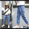 Pantaloni Abbigliamento per neonati Neonato, Consegna di maternità per bambini 2021 Jeans tinta unita grandi Ragazze Pantaloni casual in denim per bambini Ragazzi adolescenti