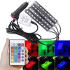 Car Interior Strip Light RGB 9 LED Atmosphere Red Lamp Charge Footwell Decorative Lights