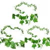 Fausses feuilles vertes artificielles guirlande vigne de plante suspendue pour la maison jardin mariage mur de fête décoration fleurs décoratives 4790122