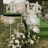 3 st / lot bröllop dekoration rekvisita väg guide blomma party scene gången silkes garn blommor fönster bakgrund leveranser