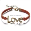 Bracelets porte-bonheur bijoux Vintage amour cuir 6 couleurs Bronze Mtilayer tissé Bracelet pour hommes femmes mode bricolage livraison directe 2021 Qmlro