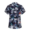 Plus Size 4xl 5xl 6xl 7xl Mens Shirts Summer Men Odzież Odzież Krótkie rękawie Koszule kwiatowe Proszek świąteczny hawajski koszula 210412