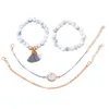 Cuentas, hebras Pulsera de cuentas de vidrio Joyería de mano Borla Moda Mujer Disco de cuentas Conjunto de cuatro piezas Venta al por mayor Anime de lujo