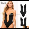 Soutiens-gorge femmes sous-vêtements vêtements livraison directe 2021 femmes plongeant profond col en V sans bretelles dos nu body pour mariage corps Shaper soutien-gorge Shapewear