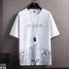 Mens de Verão Camiseta Impressão Moda Tops de Manga Curta Tees Homens Casuais O-pescoço Loose t - shirts Streetwear Roupas Masculinas