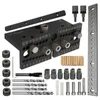 3 In1 Dowelling Jig Kit 7/8/10/15mm Wood Adjustable Drilling Guide Tenon Puncher Locator Furniture Connecting Carpentry Tools