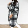 NIBESSER Vintage Women Long Sleeve Woolen Coats Fashion Ladies Thick Plaid Coat Female Streetwear Girls Oversize Jacket Chic 210930