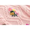 Весна осень рожденный младенцем девочек вязание вышивки комбинезон одежда + шляпа дети девушки с длинным рукавом одежда 210521