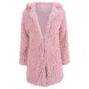 Mulheres Casaco Faux Fur Moda Imitação Overcoat Longa Manga Loose Teddy Outono Inverno Plus Tamanho 210513