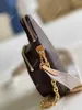 Totes M80746 Utility Phone Sleeve Pocket Bag Life on the Go Gold Chain Crossbody Bags Zipped Pockets Shoulder Handbag Canvas
