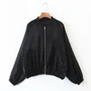 Женская сетка тонкий свободный бомбардировщик куртки лето с длинным рукавом черные куртки женские моды уличные куртки верхняя одежда одежда 210513