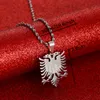 Albania Eagle Pendant Necklaces Gold Color Stainless Steel Jewelry Ethnic Gifts For Women Men