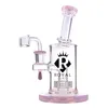 2021 Dab Oil Rig 6 Arm Tree Prec Recycler Bongs Hookahs Female 14.5mm Glass Water Pipe with Quartz Banger Drop Ship