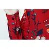 Loose Fashion high quality ruffle Vintage Dress Women Long Sleeve Autumn flower Print Dresses Slim Feminino 09i 210420