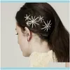 Diademas Joyería para el cabello Moda Nupcial Rhinestone Estrella Perlas Pasadores Aessories para mujeres Clips de cristal Pasadores Joyas para el cabello Entrega de gotas 2