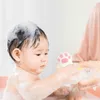 Serviette de pouf de bain à la mode Belle patte de chat en forme de corps Nettoyage Mitaines de douche Gant de toilette pour bébé