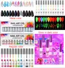 Quality metal color set glow in dark colors 12 colors nail art gel gelpolish gliter Paint Nail Gel Set kit Long Lasting Easy Painting UV Gel Nail Polish Kit